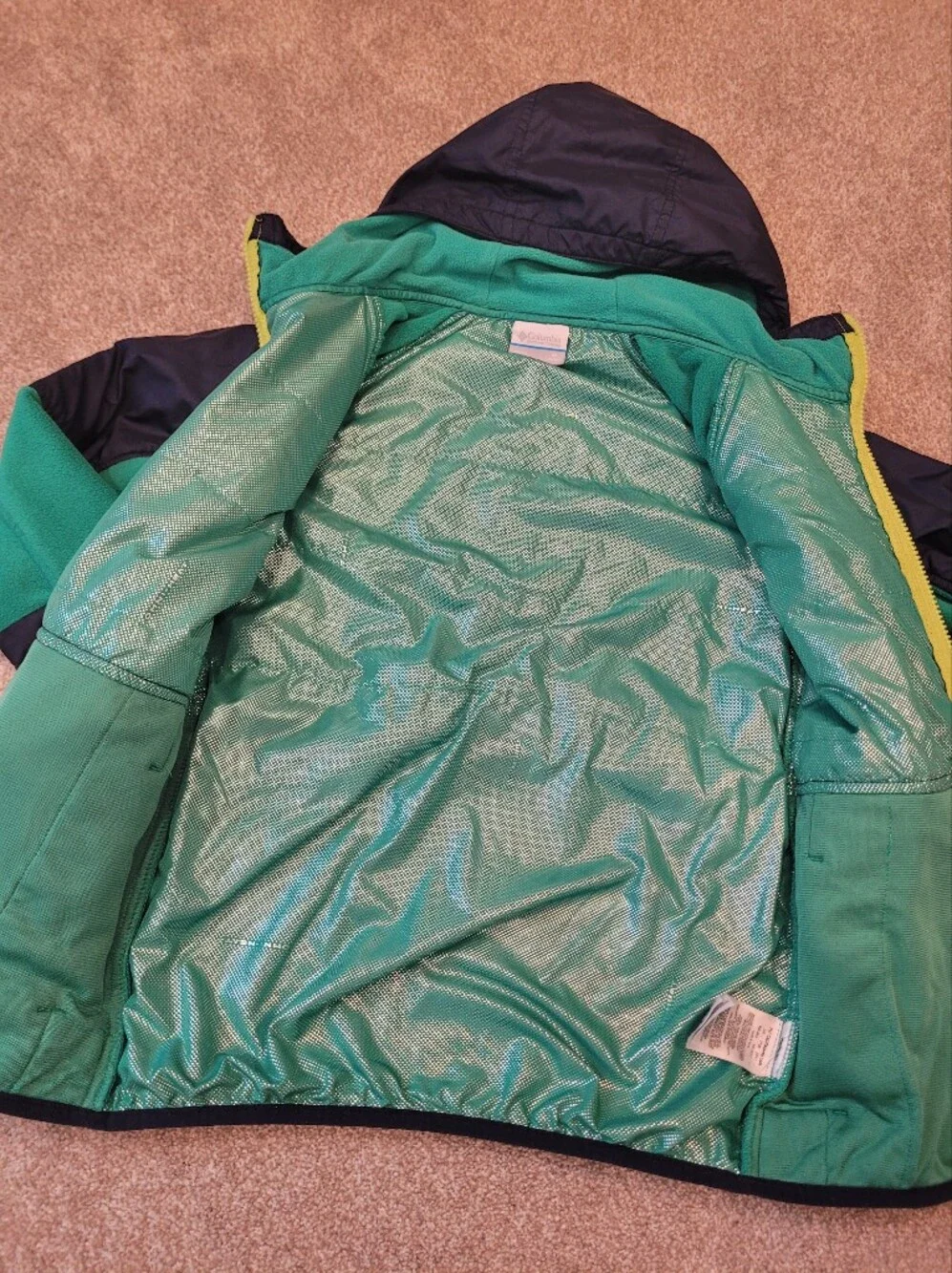 Columbia Boys Omni Heat Fleece Colorblock Hooded Zip Up Jackets Size 10/12